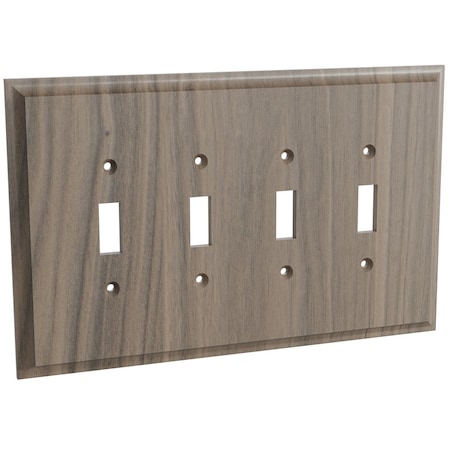 Designs Of Distinction Quad Light Switch Plate - Walnut 01454001WL1